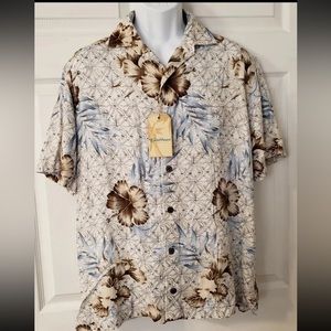 Roundtree & Yorke Caribbean Hawaiian Short Sleeve Button Down NWT Shirt